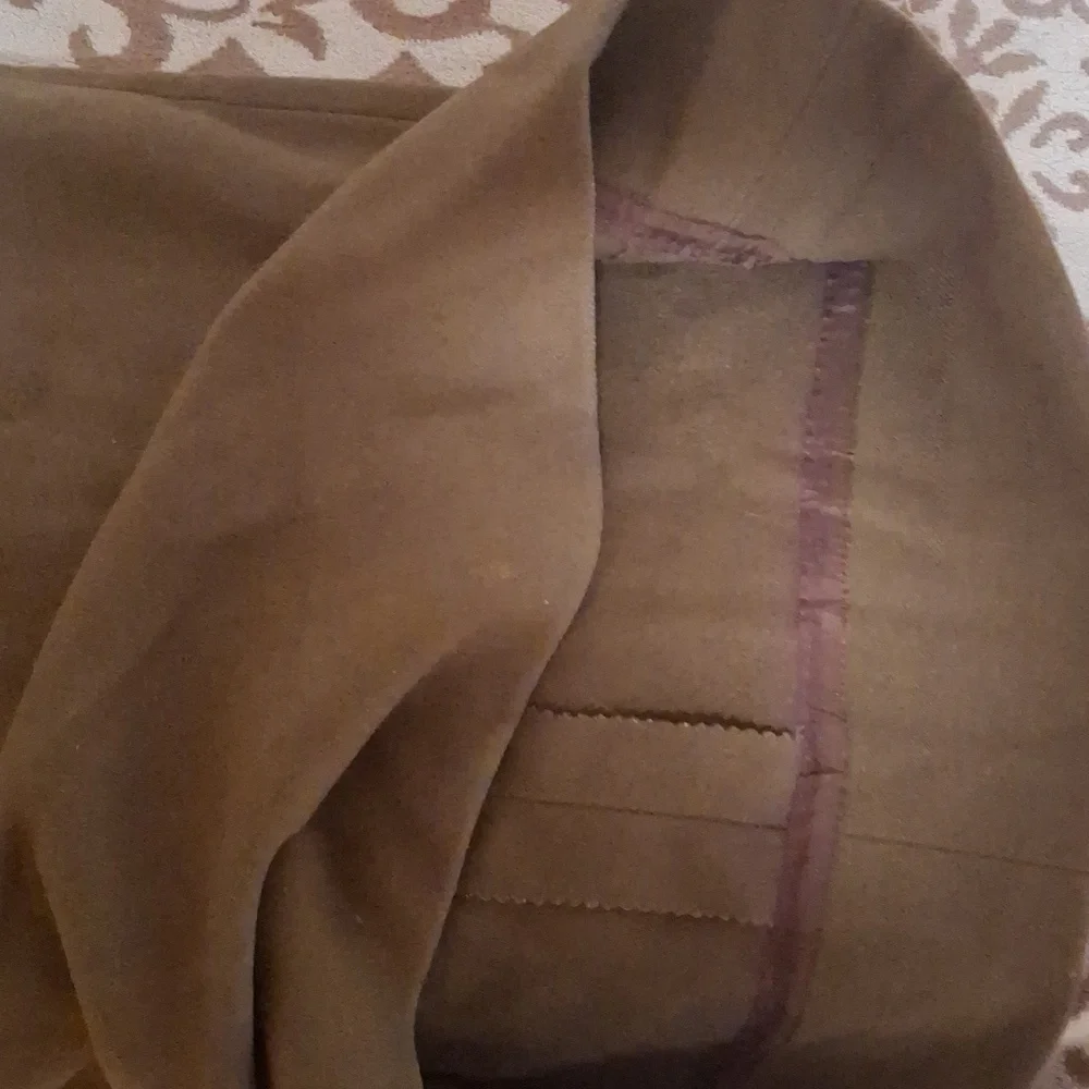 Vintage Bonwit Teller Traina Norell Olive Skirt Set with Black Accents - Picture 2 of 16